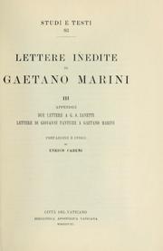 Cover of: Lettere inedite di Gaetano Marini