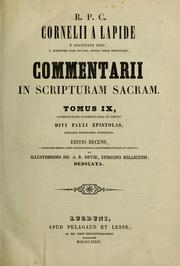 Cover of: Commentarii in Sacram Scripturam