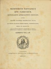 Cover of: Promptorium parvulorum sive clericorum, dictionarius anglo-latinus princeps