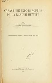 Cover of: Caractére Indo-Européen de la langue Hittite