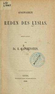 Cover of: Ausgewählte Reden by Lysias