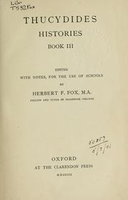 Cover of: Histories Book III by Thucydides