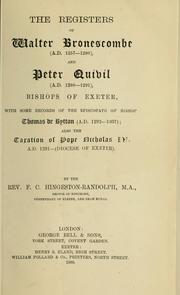 Cover of: Episcopal registers of the diocese of Exeter, 1257-1360