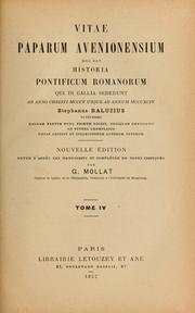 Cover of: Vitae paparum avenionensium by Étienne Baluze