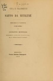 Cover of: Vita e frammenti di Saffo da Mitilene by Sappho