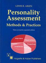 Cover of: Personality assessment: methods and practices