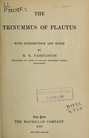 Cover of: Trinummus