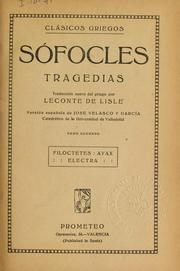 Cover of: Tragedias by Sophocles