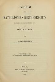Cover of: Systems des katholischen kirchenrechts mit besonderer rücksicht auf Deutschland by Paul Hinschius