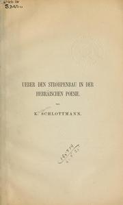 Cover of: Ueber den Strophenbau in der hebräischen Poesie