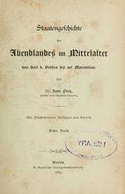 Cover of: Staatengeschichte des Abendlandes im Mittelalter by Hans Prutz