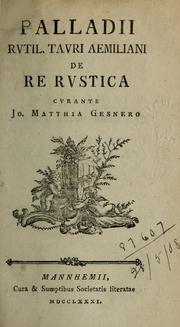 Cover of: [Scriptores rei rusticae veteres latini