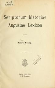 Cover of: Scriptorum historiae Augustae lexicon