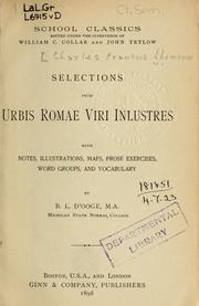 Cover of: Selections from Urbis Romae viri illustres by Charles François Lhomond
