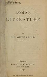 Cover of: Roman literature