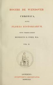 Cover of: Rogeri de Wendover Chronica