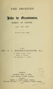 Cover of: Episcopal registers of the diocese of Exeter, 1257-1360 by F. C. Hingeston