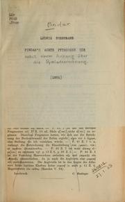 Cover of: Pindar's achte pythische Ode: nebst einem Anhang über die Pythiadenrechnung