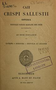 Cover of: Opera by Sallust