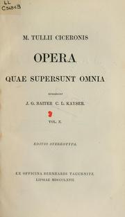 Cover of: Opera quae supersunt omnia by Cicero