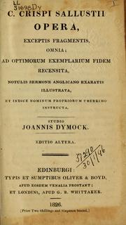 Cover of: Opera, exceptis fragmentis, omnia