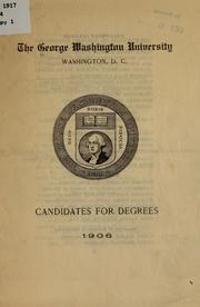 Cover of: Candidates for degrees 1906