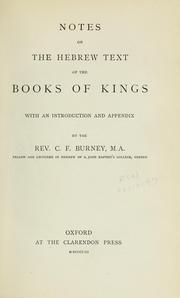 Cover of: Notes on the Hebrew text of the books of Kings: with an introduction and appendix