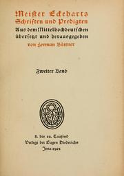 Cover of: Meister Eckeharts Schriften und Predigten by Meister Eckhart