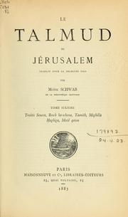 Cover of: Le Talmud de Jérusalem by Moïse Schwab