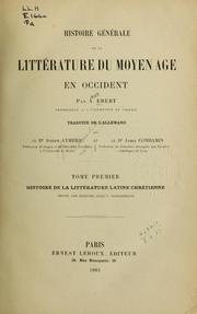 Cover of: Histoire générale de la littérature du moyen age en occident