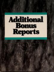 Cover of: Additional bonus reports | Benci-Ventures, Inc