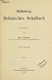 Cover of: Hebräisches Schulbuch by W. A. Hollenberg
