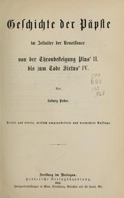 Cover of: Geschichte der Päpste seit dem Ausgang des Mittelalters by Pastor, Ludwig Freiherr von