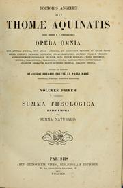 Cover of: Doctoris angelici divi Thomae Aquinatis ... opera omnia