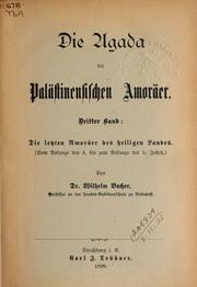 Cover of: Die Agada der palästinensischen Amoräer