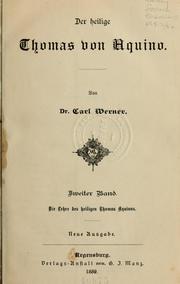 Cover of: Der heilige Thomas von Aquino