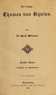 Cover of: Der heilige Thomas von Aquino