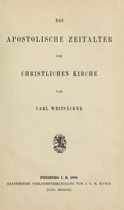 Cover of: Das apostolische Zeitalter der christlichen Kirche