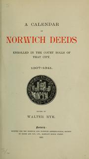Cover of: Calendar of Norwich deeds enrolled, etc., etc