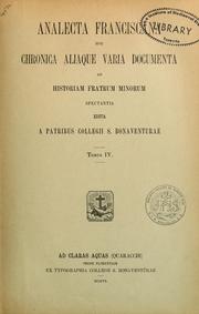 Cover of: Analecta Franciscana by Collegio S. Bonaventura (Quaracchi, Italy)