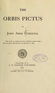 Cover of: The Orbis pictus of John Amos Comenius...
