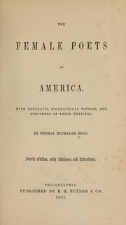 Cover of: The female poets of America by Thomas Buchanan Read