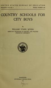 Cover of: Country schools for city boys | William Starr Myers