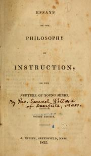 Cover of: Essays on the philosophy of instruction