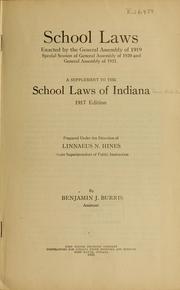 Cover of: School laws enacted by the General assembly of 1919