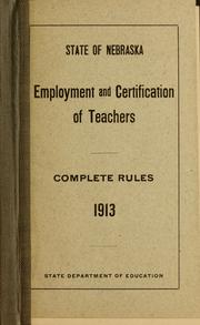 Cover of: Employment and certification of teachers
