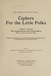 Cover of: Ciphers for the little folks by Dorothy Crain