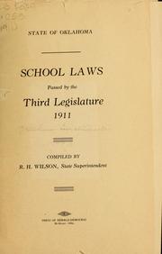 Cover of: School laws passed by the third Legislature, 1911