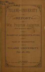 Cover of: Tulane university by William Preston Johnston
