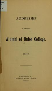 Cover of: Addresses of surviving alumni of Union College | Union College, Schenectady. [from old catalog]